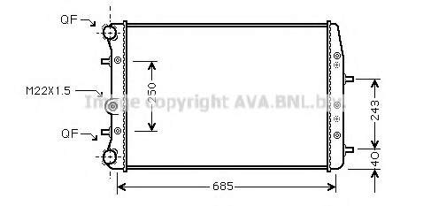 SAA2008 AVA COOLING Радиатор двигателя SAA2008 AVA