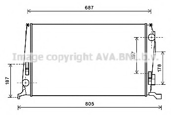 DAA2005 AVA COOLING Радиатор двигателя DAA2005 AVA