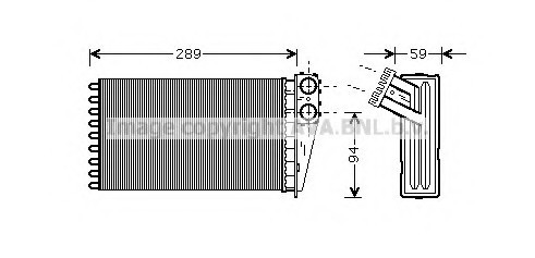 PEA6227 AVA COOLING Радіатор обігрівача салону Peugeot 307 (01-09) (PEA6227) AVA