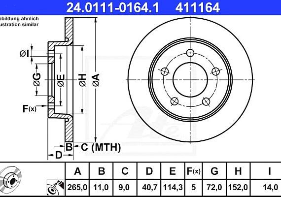 24011101641 Ate Диск тормозной 24011101641 ATE