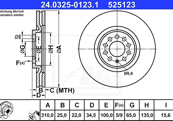 24032501231 Ate Диск гальмівний Power Disc