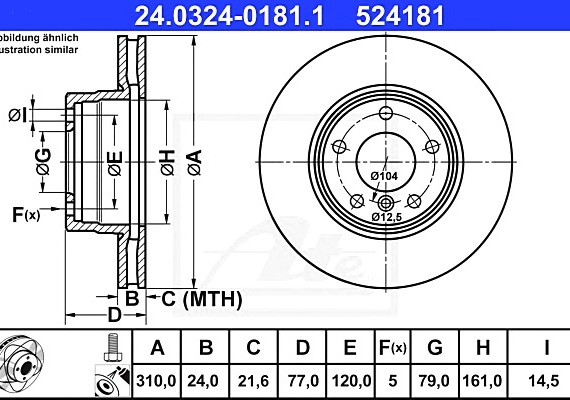 Фото диск тормозной 24032401811 ATE 24032401811 Ate 24032401811 Ate Диск тормозной 24032401811 ATE