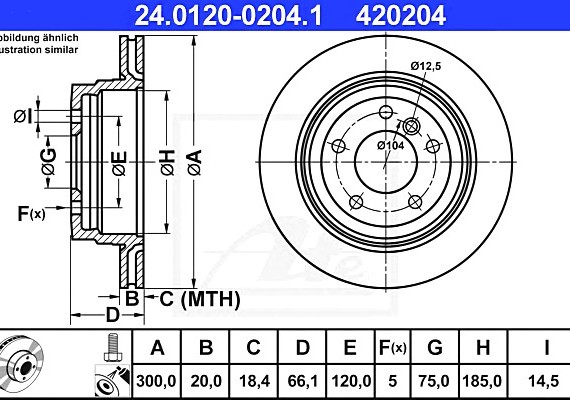 24012002041 Ate Диск тормозной 24012002041 ATE