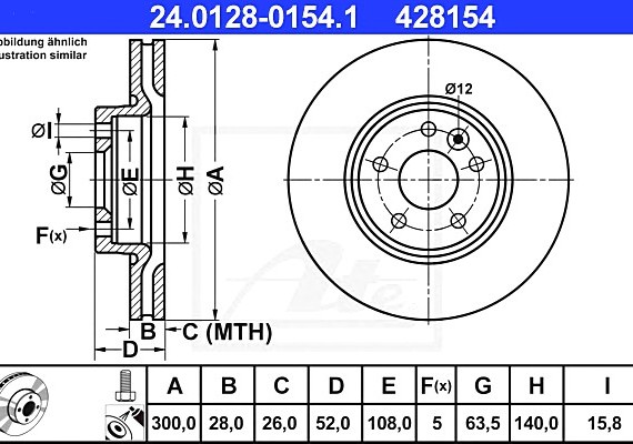 24012801541 Ate Диск тормозной 24012801541 ATE