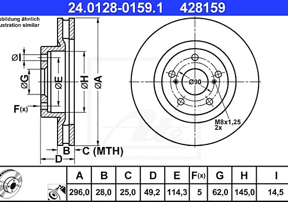 24012801591 Ate Диск тормозной 24012801591 ATE