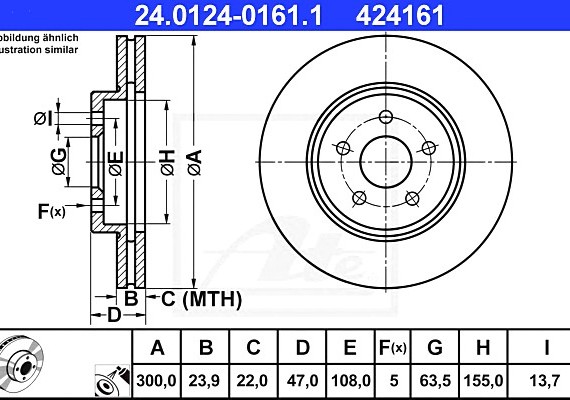 24012401611 Ate Диск тормозной 24012401611 ATE