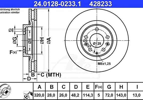 24012802331 Ate Диск тормозной 24012802331 ATE