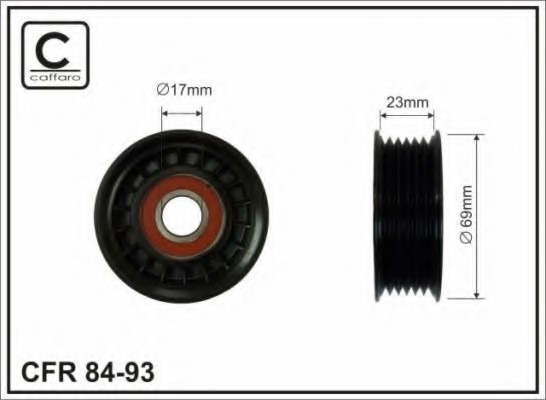 8493 CAFFARO Ролик натяжителя 8493 CAFFARO