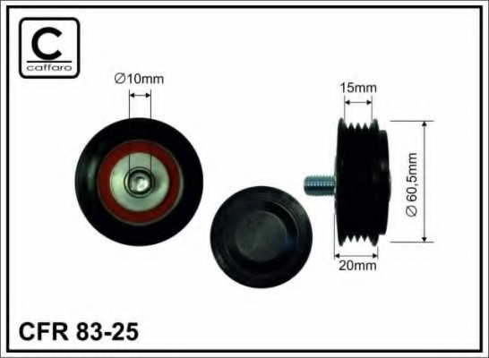 8325 CAFFARO Ролик натяжителя 8325 CAFFARO