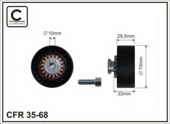 3568 CAFFARO Ролик натяжителя 3568 CAFFARO