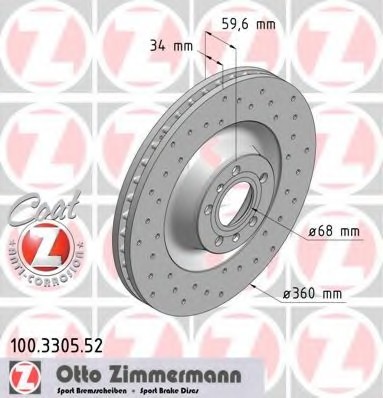 100330552 Zimmermann Диск гальмівний SPORT Z