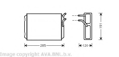 VO6096 AVA COOLING Радиатор отопителя VO6096 AVA