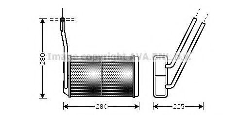 AU6195 AVA COOLING Радиатор отопителя AU6195 AVA