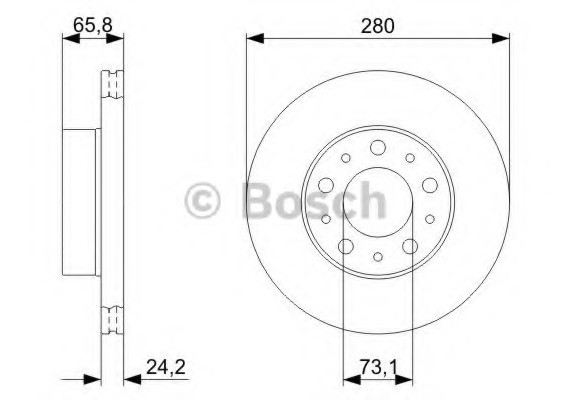 0986479B96 BOSCH Гальмівний диск