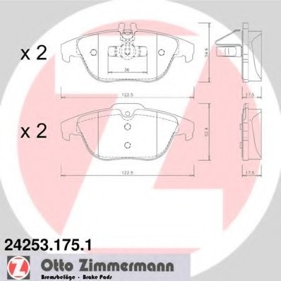 242531751 Zimmermann Гальмiвнi колодки дисковi