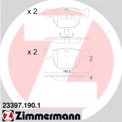 Фото колодки гальмівні дискові 233971901 Zimmermann 233971901 Zimmermann Колодки гальмівні дискові