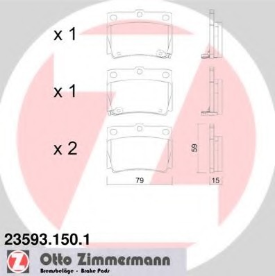 235931501 Zimmermann Колодки гальмівні дискові, к-кт