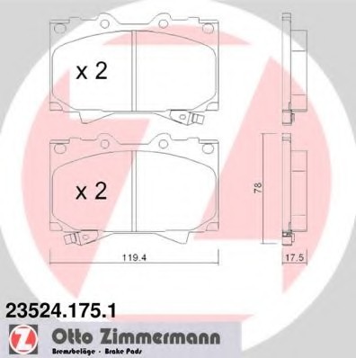 235241751 Zimmermann Гальмiвнi колодки дисковi
