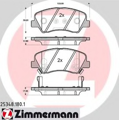 253481801 Zimmermann Гальмiвнi колодки дисковi