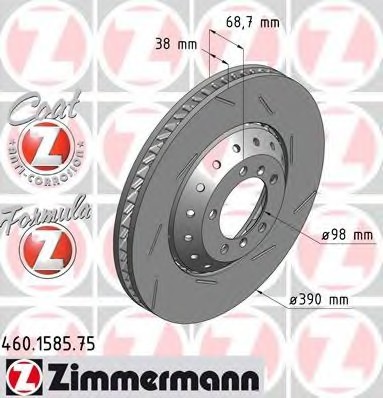Фото гальмiвнi диски Formula Z 460158575 Zimmermann 460158575 Zimmermann Гальмiвнi диски Formula Z