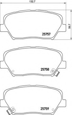 P30070 BREMBO (Германия) Гальмівні колодки дискові BREMBO