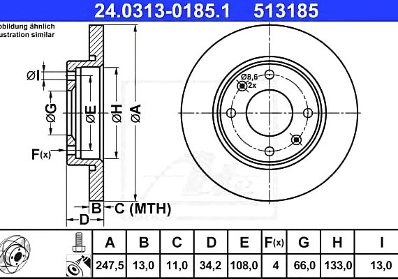 24031301851 Ate Диск гальмівний Power Disc