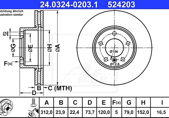 24032402031 Ate Диск гальмівний Power Disc