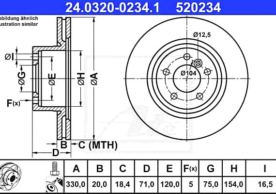 24032002341 Ate Диск гальмівний Power Disc