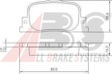 37330 ABS Колодка гальм. диск. TOYOTA CAMRY (08/96-11/01) задн. (вир-во ABS)