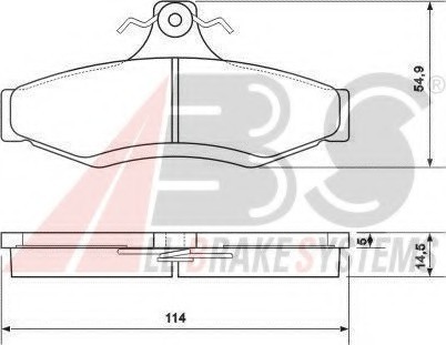 37054 ABS Колодка торм. диск. DAEWOO LEGANZA/NUBIRA задн. (пр-во ABS)