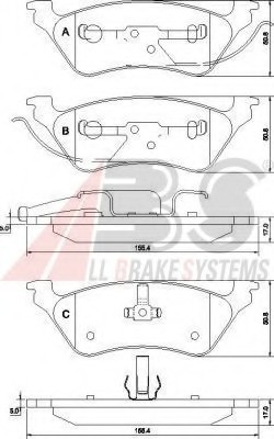 38858 ABS Колодка гальм. диск. CHRYSLER/DODGE VOYAGER/CARAVAN задн. (вир-во ABS)