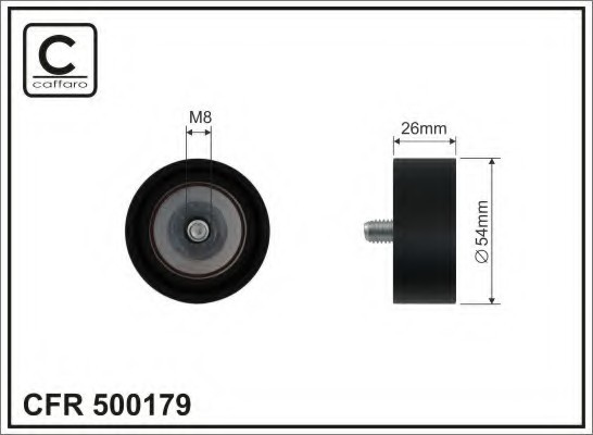 500179 CAFFARO Ролик ремня генератора паразитный