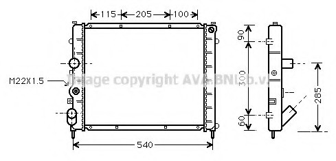 RTA2215 AVA COOLING Радіатор охолодження двигуна KANGOO 15D/19D MT -AC 97- (Ava)