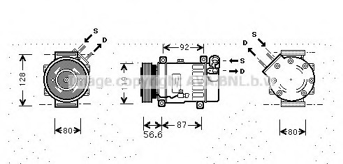 Фото компресор кондиціонера Citroen Berlingo (96-)/Peugeot Partner (96-) 1.6HDi/Fiat Fiorino (07-), Doblo (09-) 1.3MultiJet, 1.4i (CNAK238) AVA CNAK238 AVA COOLING CNAK238 AVA COOLING Компресор кондиціонера Citroen Berlingo (96-)/Peugeot Partner (96-) 1.6HDi/Fiat Fiorino (07-), Doblo (09-) 1.3MultiJet, 1.4i (CNAK238) AVA
