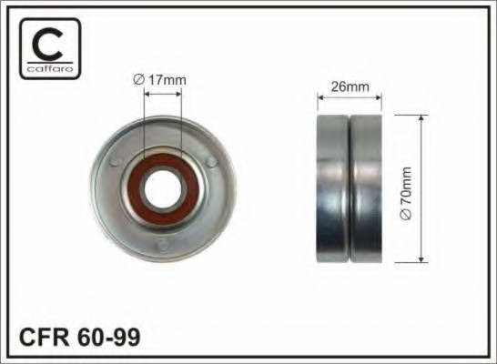 6099 CAFFARO Ролик до натяжного мех. 70x17x26