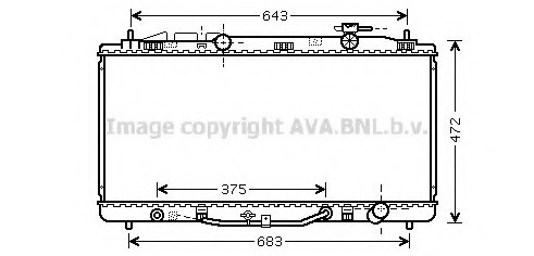 TO2473 AVA COOLING Радіатор охолодження TOYOTA CAMRY (XV4) (07-) 3.5 i V6 (вир-во AVA)