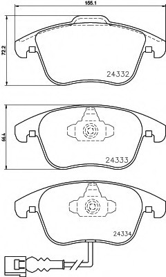 8DB355014031 HELLA Колодки гальмівні