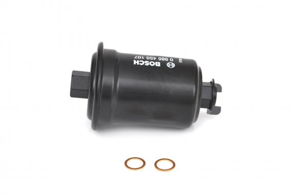 0986450107 BOSCH Фільтр паливний бенз. H=123mm MITSUBISHI Galant -96; TOYOTA Carina E -97 0986450107 BOSCH