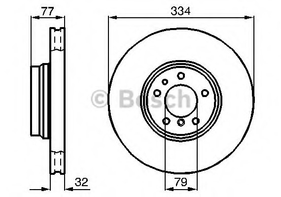 Тормозной диск передний BMW E38 740d, 750i 94-01 (334*32) 0986478623 BOSCH