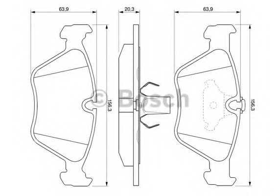 0986424485 BOSCH Колодки гальмові дискові передні BMW 5-serie (E39) 0986424485 BOSCH