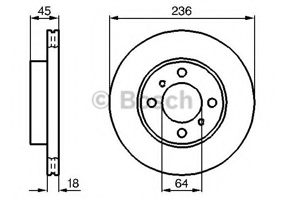 0986478572 BOSCH Тормозной диск передний MITSUBISHI; PROTON 0986478572 BOSCH