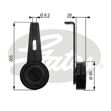 T36059 GATES Напрямний ролик допоміжних агрегатів T36059 GATES