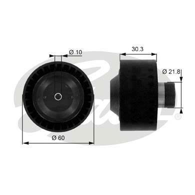 T36034 GATES Направляющий ролик вспомогательных агрегатов T36034 GATES