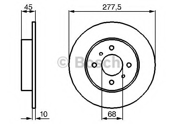 0986479105 BOSCH Тормозной диск задний NISSAN Primera -01 0986479105 BOSCH