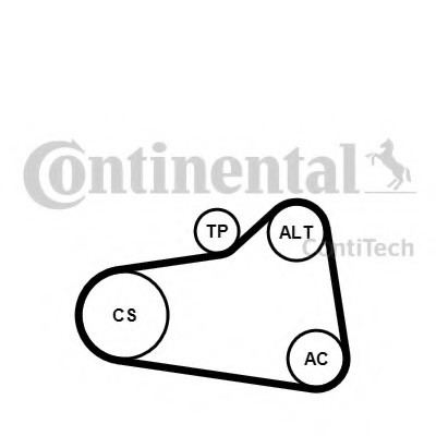 6PK905EXTRAK1 CONTINENTAL (Германия) Комплект поликлинового ремня 6PK905EXTRAK1 CONTITECH