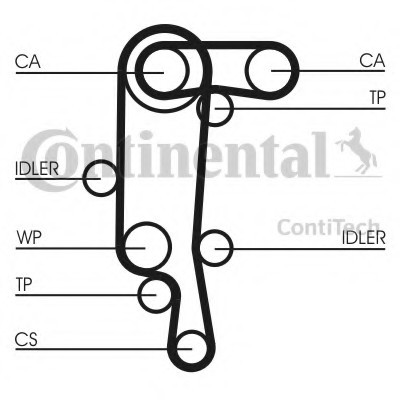 CT957WP4 CONTINENTAL (Германия) Ремінь ГРМ (комплект) + помпа CT957WP4 CONTITECH