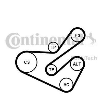 6PK1740K1 CONTINENTAL (Германия) Комплект поліклінового ременя 6PK1740K1 CONTITECH