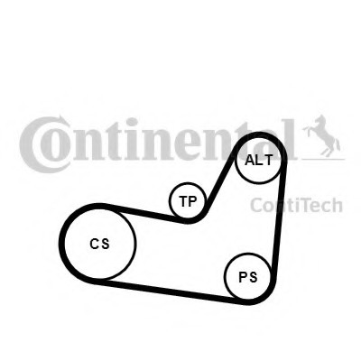 6PK1070K2 CONTINENTAL (Германия) Комплект поликлинового ремня 6PK1070K2 CONTITECH