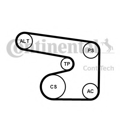 6PK1900K1 CONTINENTAL (Германия) Комплект поликлинового ремня 6PK1900K1 CONTITECH