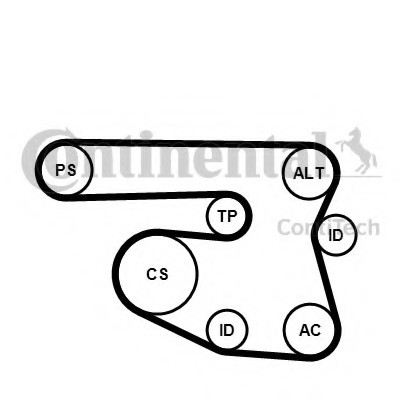 6PK1870K1 CONTINENTAL (Германия) Комплект поліклінового ременя 6PK1870K1 CONTITECH